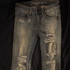 American Eagle Outfitters Ripped Gray Skinny Jeans